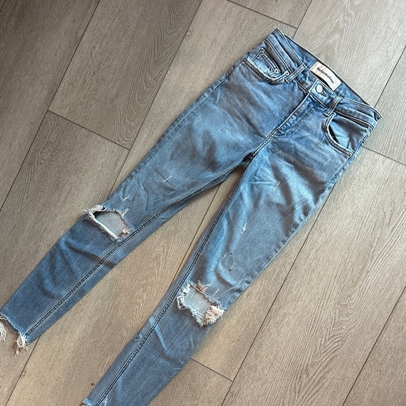 Reformation Denim - Reformation Light Blue Distressed Skinny Jeans